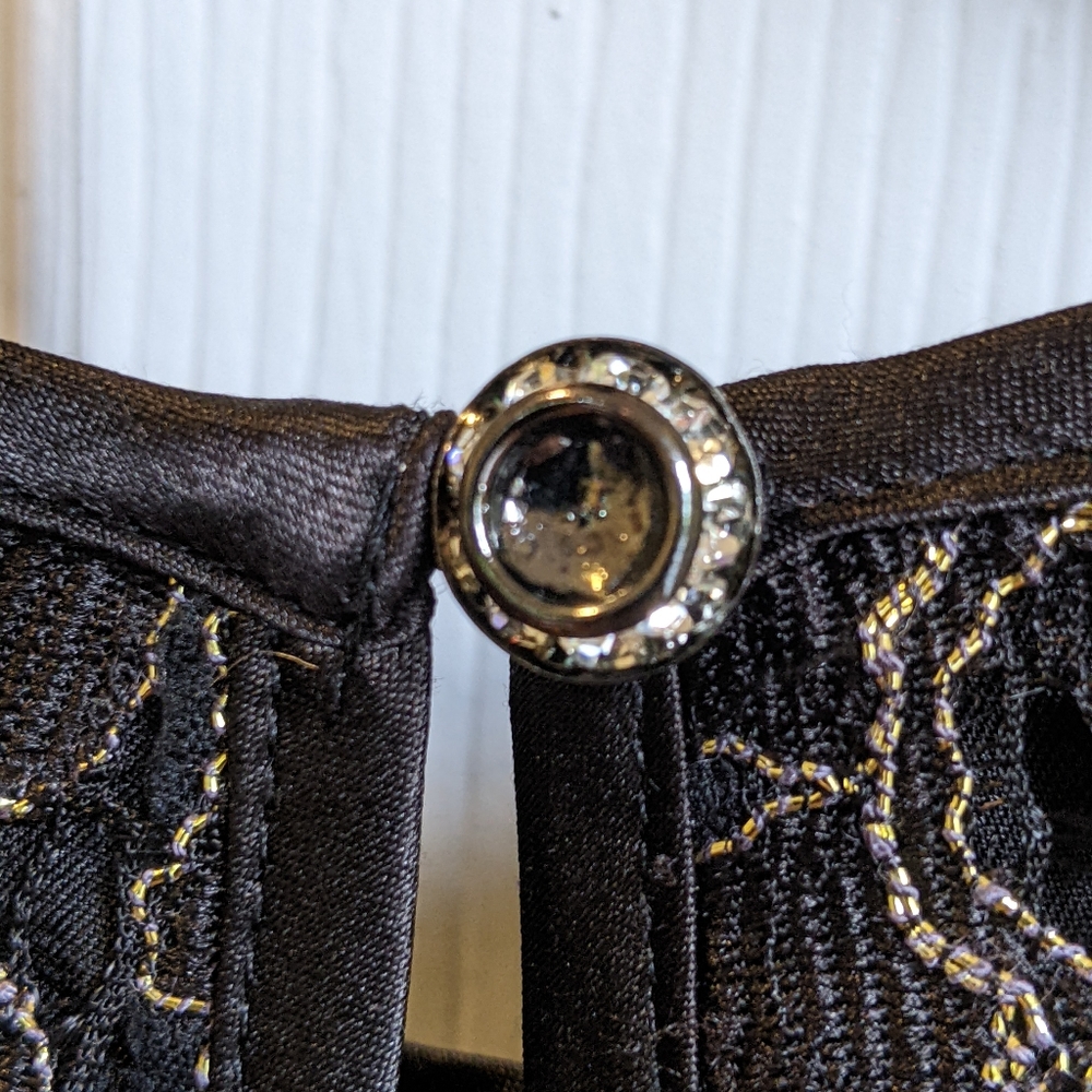 Ted Baker London Black and Gold Lace Mini Dress W/ POCKETS - Picture 3 of 7